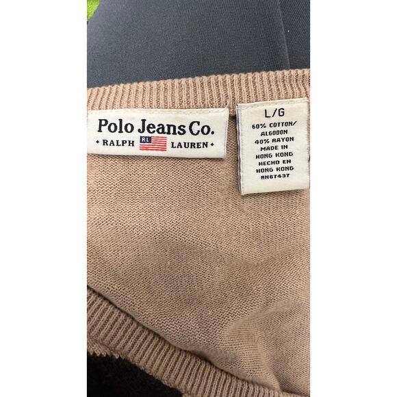 🧶 VTG Polo Jeans Co. Ralph Lauren Argyle Knit Sweater Vest Top Sz L Preppy Y2K - Picture 4 of 4